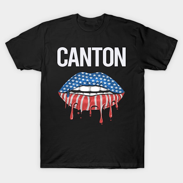 USA Flag Lips Canton T-Shirt by rosenbaumquinton52